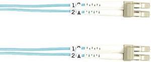 Black Box FO10G-010M-LCLC Connect OM3 50-Micron Multimode Fiber Optic Patch Cable - OFNR PVC, LC-LC, Aqua, 10-m (32.8-ft.)
