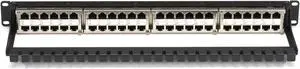 Black Box JPM816A-HD CAT6 Patch Panel - Feed-Through, High-Density, 1U, Shielded, 48-Port