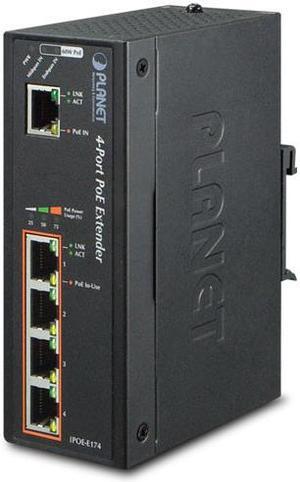 Planet IPOE-E174 1-Port Ultra PoE to 4-Port 802.3af/at Gigabit PoE Extender