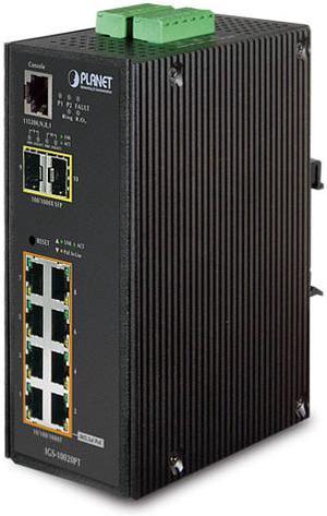 Planet IGS-10020PT Industrial 8-Port 10/100/1000T 802.3af PoE + 2 100/1000X SFP Managed Switch (-40 ~ 75 Degrees C)