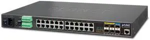 Planet IGS-5225-20T4C2X Industrial L2+ 20-Port 10/100/1000T + 4-Port TP / SFP Combo + 2-Port 10G SFP+ Managed Ethernet Switch (-40 ~ 75 degrees C)