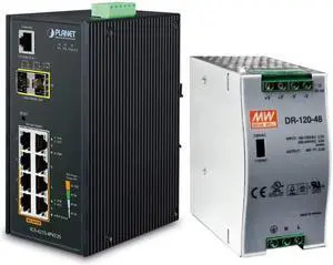 Planet IGS-4215-4P4T2S Industrial L2/L4 4-Port 10/100/1000T 802.3at PoE + 4-Port 10/100/1000T + 2-Port 100/1000X SFP Managed Switch, SSL, SSH, ACL With 48V 120W Power Supply