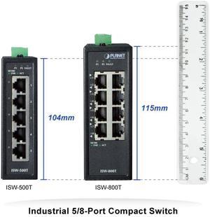 Planet ISW-500T IP30 Compact Size 5-Port 10/100TX Industrial Fast Ethernet Switch (-40~75 degrees C)