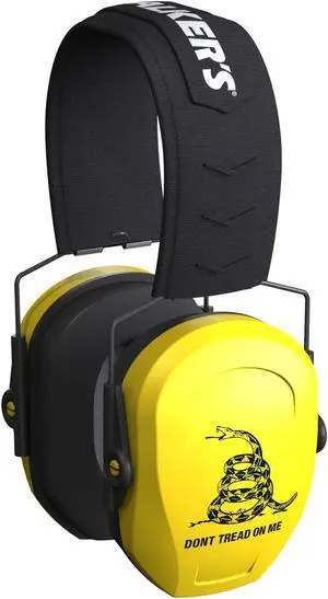 Walker's Razor Slim Passive Safety Ear Muffs (Yellow, Don't Tread On Me)