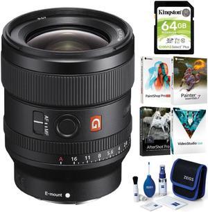 Sony Alpha FE 24mm f/1.4 GM Lens with Software Suite and Accessory Bundle
