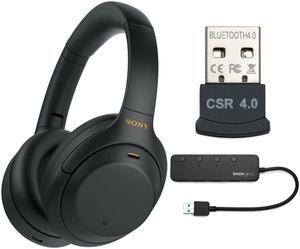 Sony WH-1000XM4 Wireless Noise Canceling Over-Ear Headphones (Black) Bundle