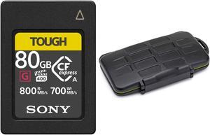 Sony CFexpress Type A 80GB Memory Card and Storage Carrying Case