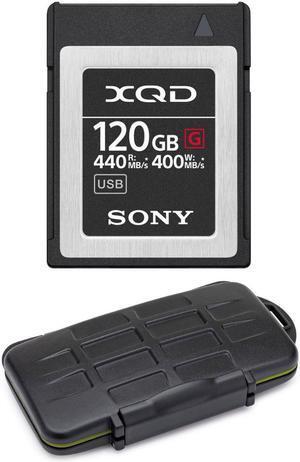Sony 120GB XQD G Series Memory Card with Rugged Memory Card Carrying Case Bundle