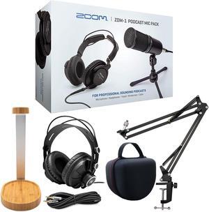 Zoom ZDM-1 Pro Podcast Microphone Bundle with Knox Gear Boom Arm Bundle