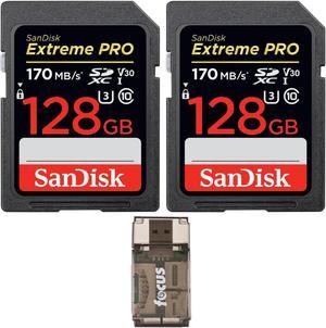 SanDisk 128GB Extreme PRO 170 MB/s UHS-I SDXC Memory Card (2-Pack)