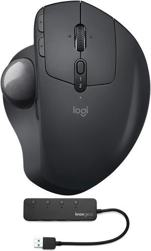 Logitech MX ERGO Advanced Wireless Trackball with Knox Gear 4-Port USB 3.0 Hub