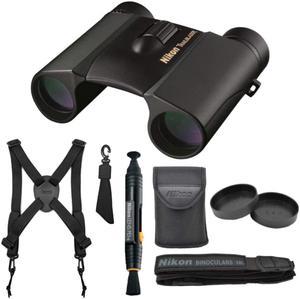 Nikon Trailblazer 10x25 ATB Binoculars with Binocular Harness Bundle