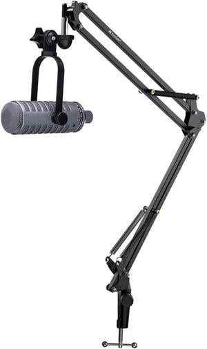 MXL BCD-1 Dynamic Broadcast Microphone (Gray) Bundle with Boom Arm Mic Stand