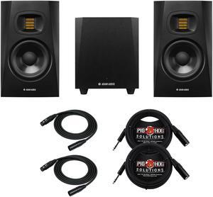 ADAM Audio T7V Monitor (Pair) with ADAM Audio T10S Subwoofer and Cable Bundle