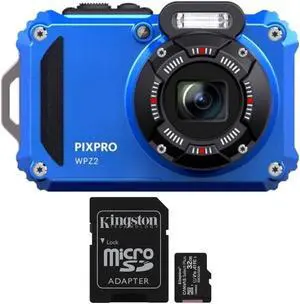 Kodak PIXPRO WPZ2 Rugged Waterproof 16MP Digital Camera (Blue) Bundle