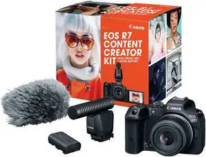 Canon EOS R7 Mirrorless Camera with 18-45mm Lens Content Creator Kit