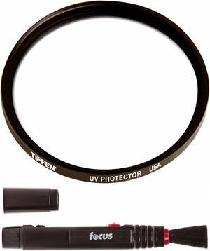Tiffen 58mm UV Protector Lens Filter with Focus Lens Cleaning Brush Bundle