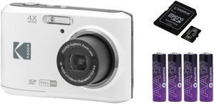 Kodak PIXPRO FZ45 Friendly Zoom Digital Camera (White) with 32GB SD Card Bundle