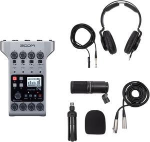 Zoom PodTrak P4 Portable Multitrack Recorder Bundle with ZDM-1 Podcast Pack
