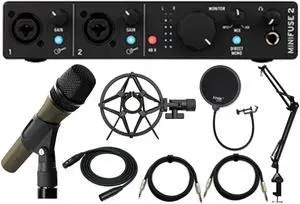 Arturia MiniFuse 2 Audio Interface Bundle, Microphone and Recording Accessories