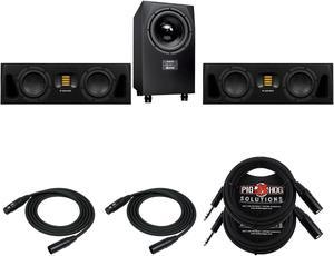 ADAM Audio A44H Two-Way Midfield Speaker (Pair) with ADAM Audio Sub10 and Cables