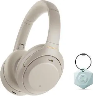 Sony WH-1000XM4 Wireless Noise Canceling Headphones (Silver) Bundle with Finder