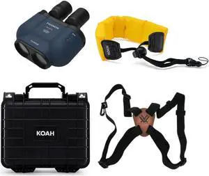 Fujifilm TS-X 1440 Techno Stabi Binoculars with Softcase (Navy) w/Straps Bundle