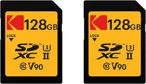 Kodak 128GB UHS-II U3 V90 Ultra Pro SDXC Memory Card  (2-pack)