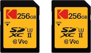 Kodak 256GB UHS-II U3 V90 Ultra Pro SDXC Memory Card (2-pack)