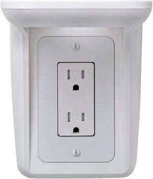 Knox Gear Multi-Purpose Outlet Wall Shelf with Built-In Cable Management (White)