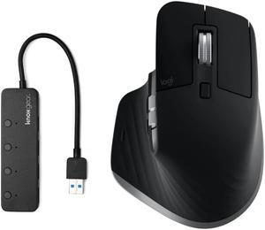 Logitech MX Master 3S Wireless Mouse for Mac Gray with 4Port USB 30 Hub