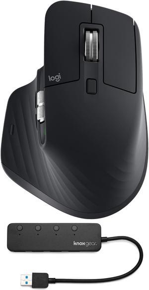 Logitech MX Master 3S Mouse (Black) and Knox Gear 4-Port USB 3.0 Hub