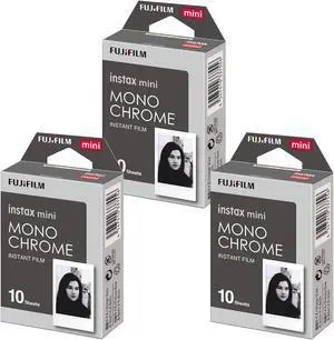 Fujifilm Instax Mini Monochrome Film (10 Exposures, Credit Card-Sized) 3-Pack