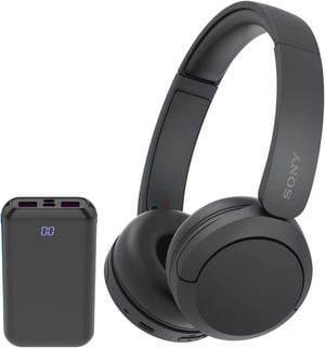 Sony WH-CH520 Compact Wireless Bluetooth On-Ear Headphones (Black) bundle