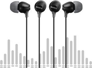 Sony MDR-EX15LP Fashion Color EX Series In-Ear Earbud Headphones (Black, 2-pack)