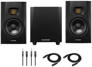 ADAM Audio T5V Monitor (Pair) with ADAM Audio T10S 10 Subwoofer, and Cables