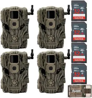 Stealth Cam Fusion X 26MP Trail Camera (AT&T, 4-Pack) with 32GB SD Card Bundle