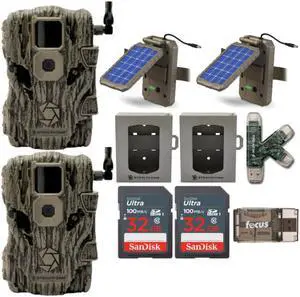 Stealth Cam Fusion X 26MP Trail Camera with Solar Power Panel Bundle (2-Pack)