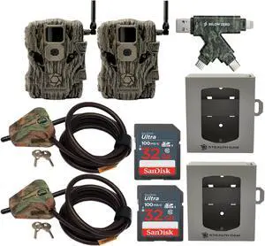 Stealth Cam Fusion X 26MP Trail Camera (AT&T) Super Security Bundle (2-Pack)