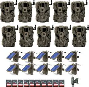 Stealth Cam Fusion X 26MP Trail Camera (AT&T) with Solar Panel and SD (10-Pack)