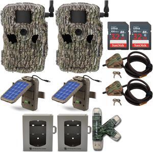 Stealth Cam Fusion X 26MP Dual Carrier Camera (Treebark Camo) Bundle (2-Pack)