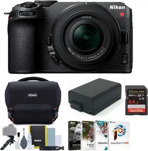 Nikon Z 30 Mirrorless Camera Body with Z DX 16-50mm f/3.5-6.3 VR Lens Bundle