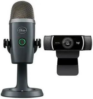 Blue Microphones Yeti Nano Premium USB Mic (Gray) with Logitech Pro HD Webcam