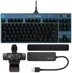 Logitech G PRO Gaming Keyboard (League of Legends Edition) with Webcam Bundle