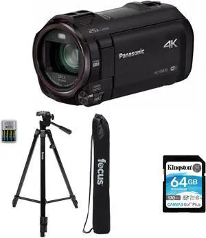 Panasonic Hc-VX870 4K Ultra HD Camcorder With 64GB SD Card and Travel Tripod