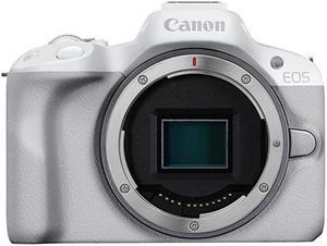 Canon EOS R50 Mirrorless Vlogging Camera (Body Only/White), RF Mount, 24.2 MP, 4K Video, DIGIC X Image Processor, Subject Detection & Tracking, Compact, Smartphone Connection, Content Creator
