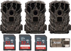 Stealth Cam Browtine 14MP Trail Camera with 32GB Memory Card (3-Pack) Bundle