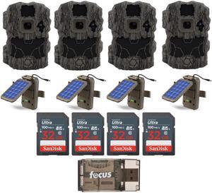 Stealth Cam DS4K 32MP Ultimate Camera with Solar Power Panels Bundle (4-Pack)