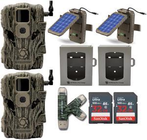 Stealth Cam Fusion X 26MP Trail Camera (2-Pack) with Solar Power Panel Bundle