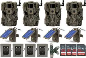 Stealth Cam Fusion X 26MP Trail Camera with Solar Power Panel Bundle (4-Pack)